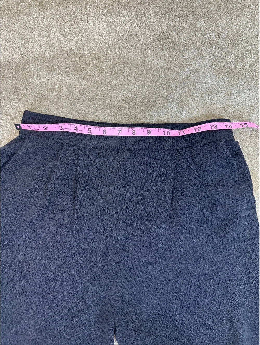 Women’s Sz 10 St John By Marie Gray Black Wool Knit Pants Pleated Pockets
